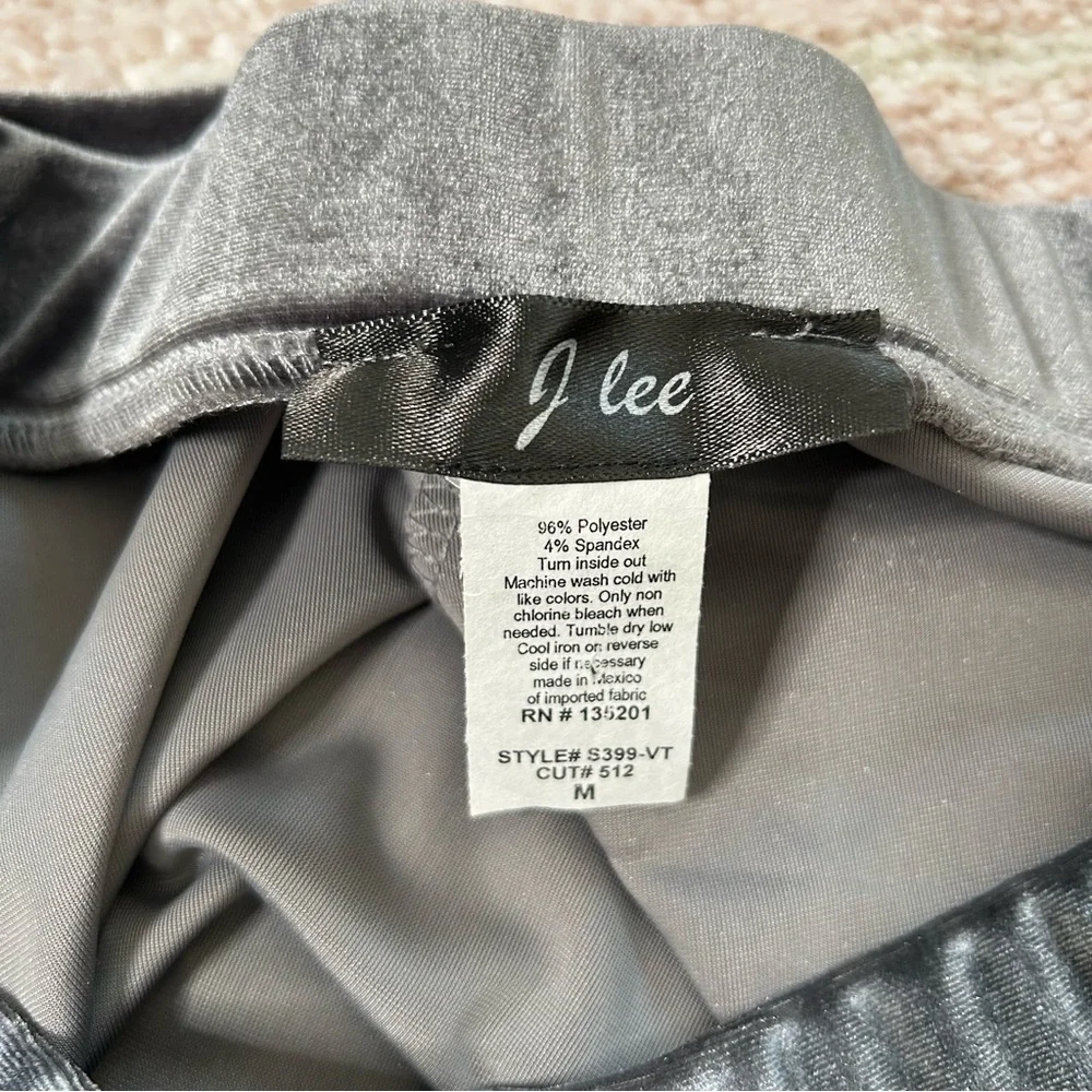 J Lee Silver Gray Velvet Midi A Line Skirt Size Medium Holiday Party Fall Autumn